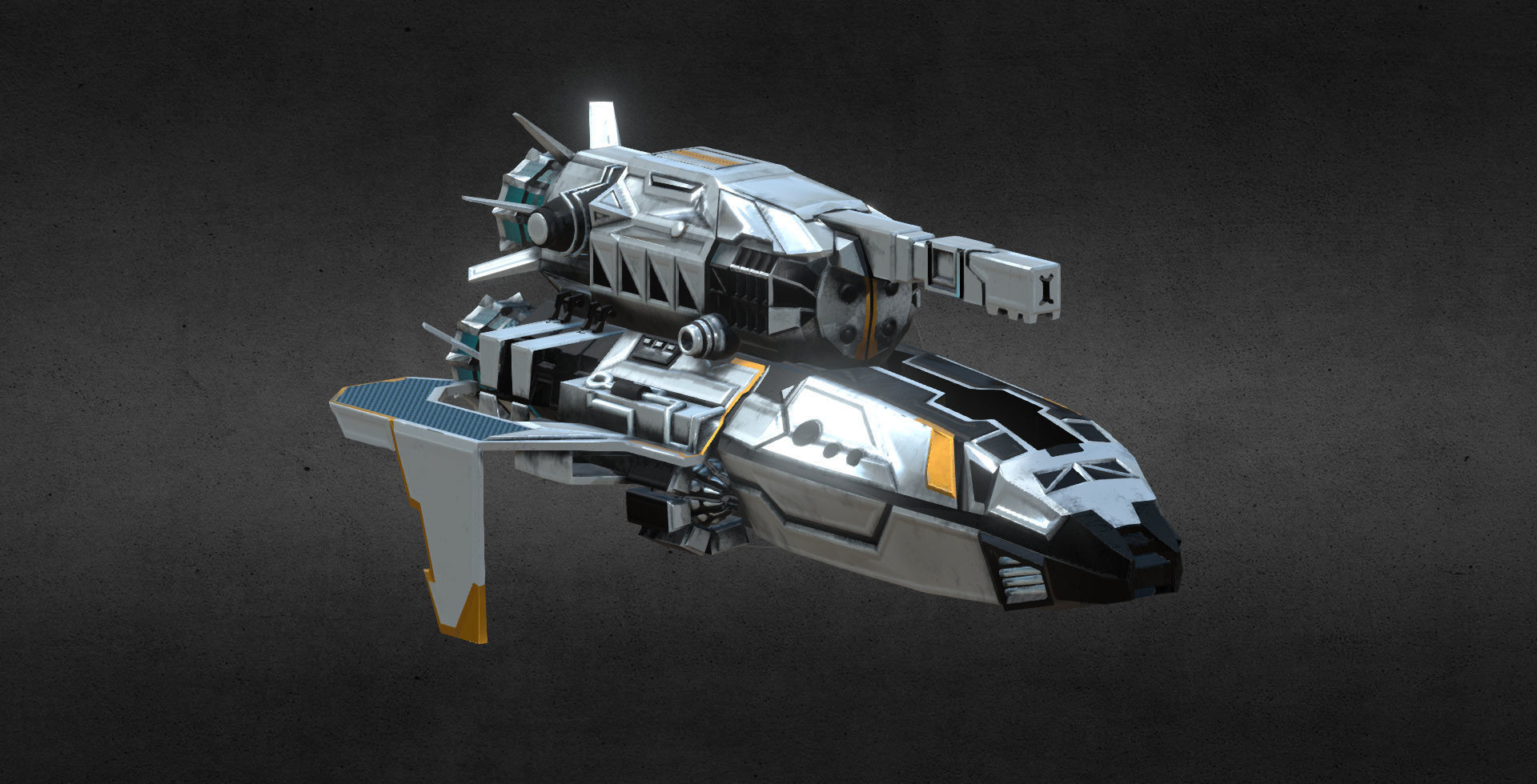 Spaceship 27zx VR PBR Low-poly 3D model_7