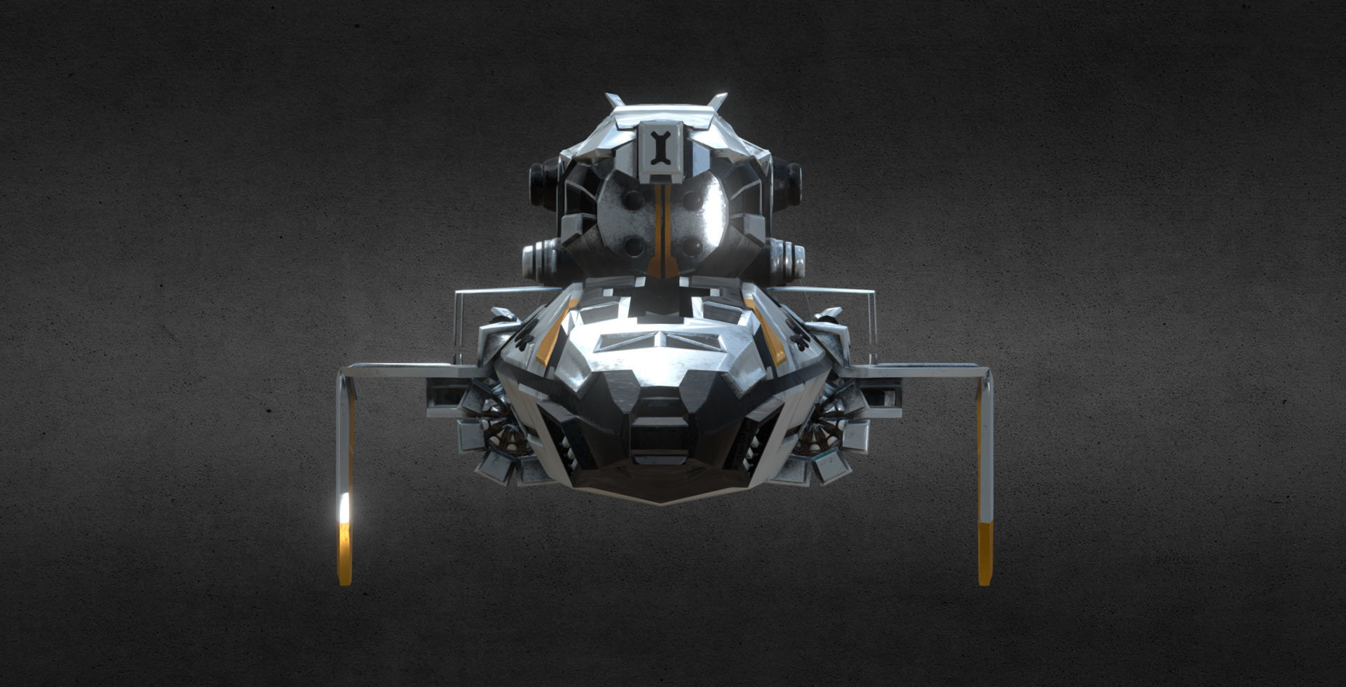 Spaceship 27zx VR PBR Low-poly 3D model_3