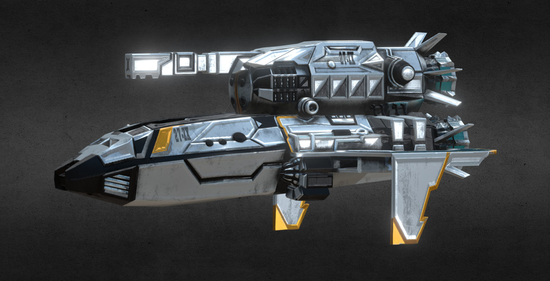 Spaceship 27zx VR PBR Low-poly 3D model_6