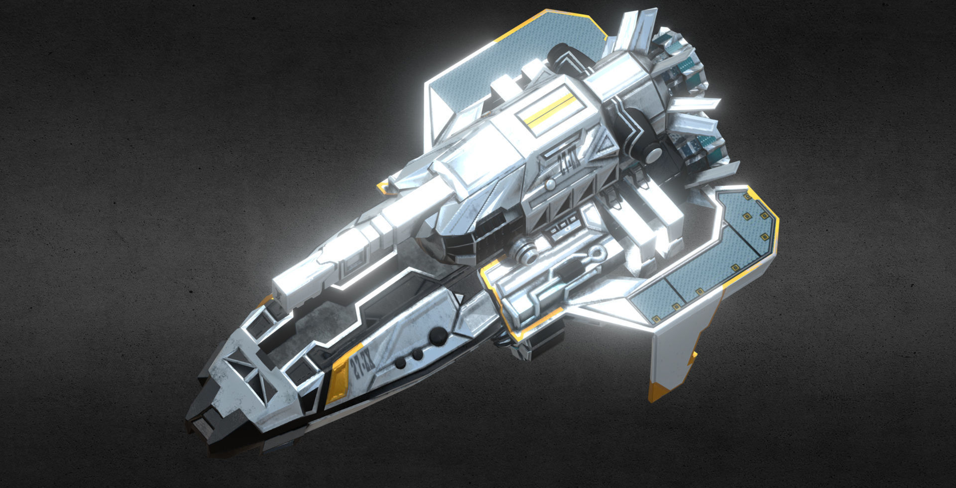 Spaceship 27zx VR PBR Low-poly 3D model_5