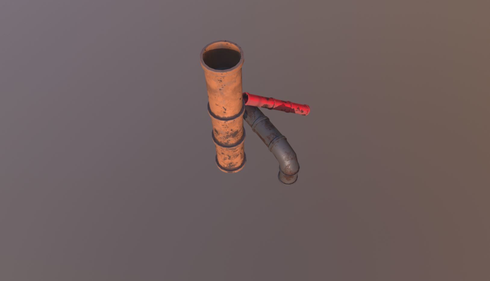 Industrial Pipes Low-poly 3D model_1