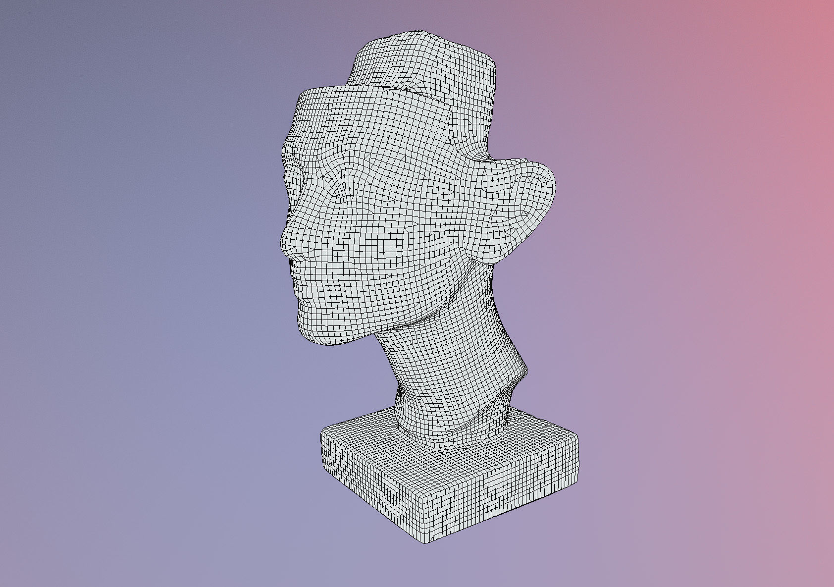 Photorealistic Crown less Head of queen Nefertiti 3D model_20