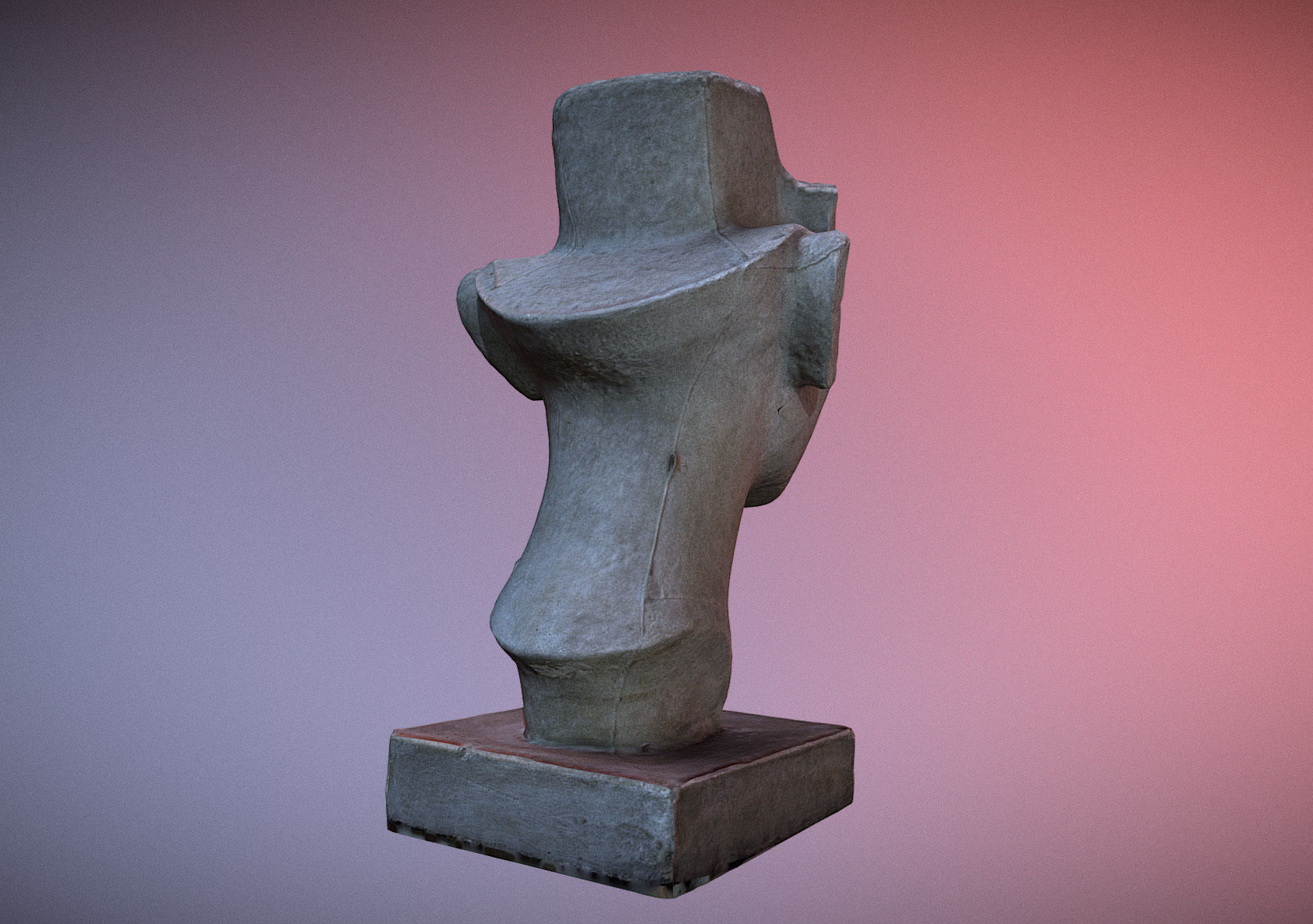 Photorealistic Crown less Head of queen Nefertiti 3D model_6