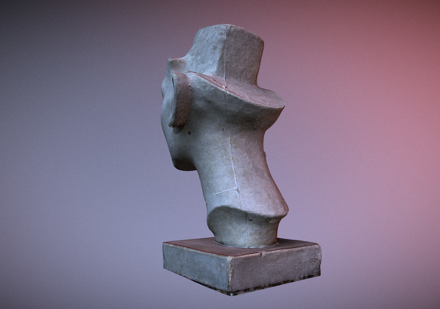 Photorealistic Crown less Head of queen Nefertiti 3D model_5