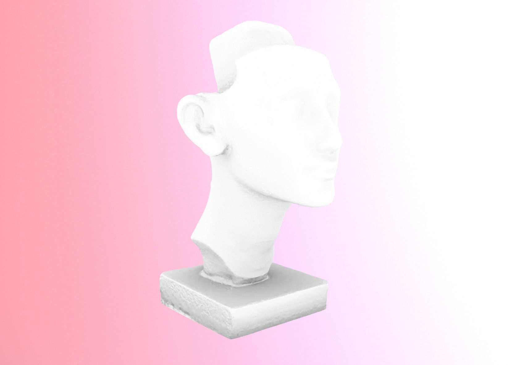 Photorealistic Crown less Head of queen Nefertiti 3D model_13