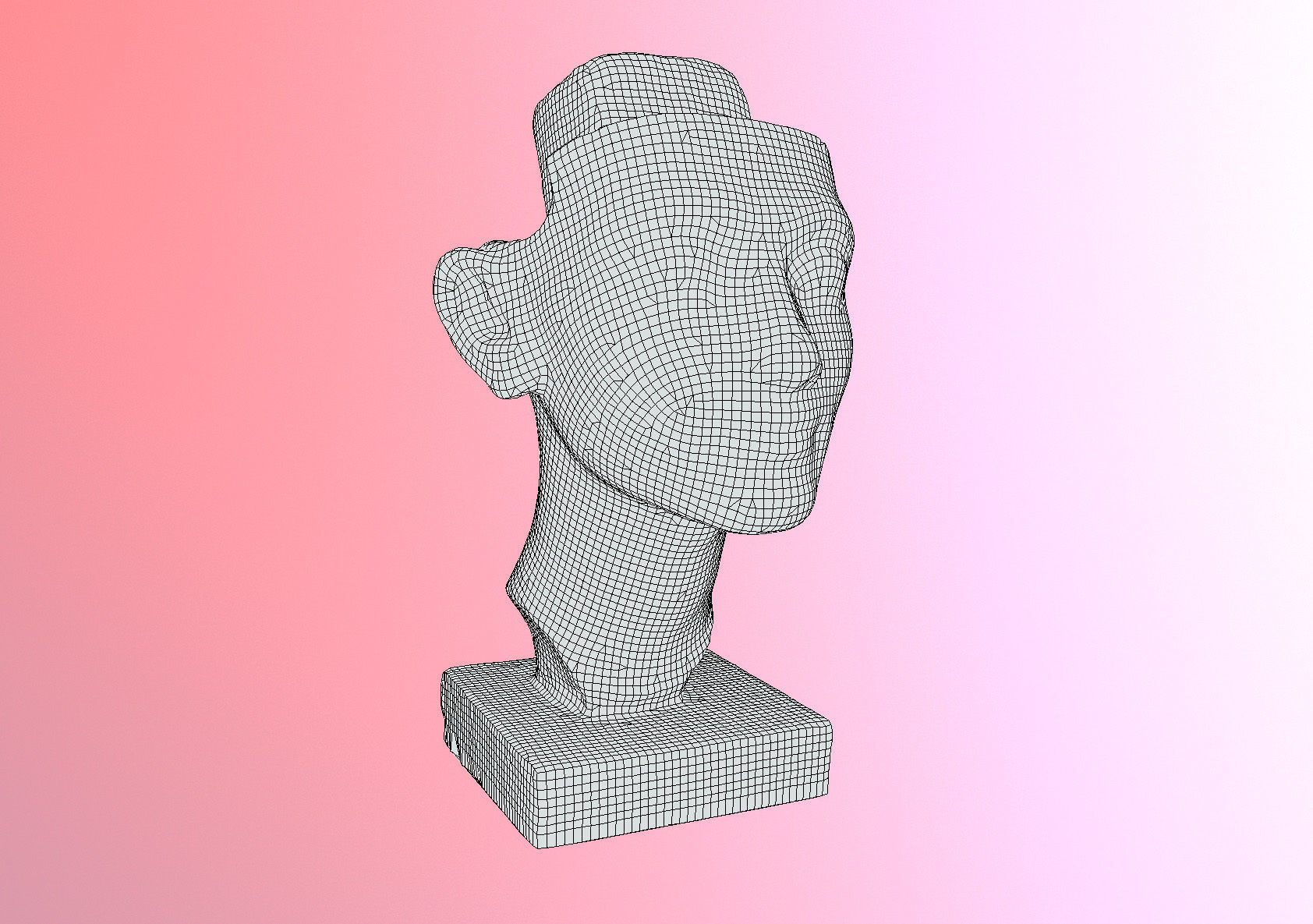 Photorealistic Crown less Head of queen Nefertiti 3D model_18