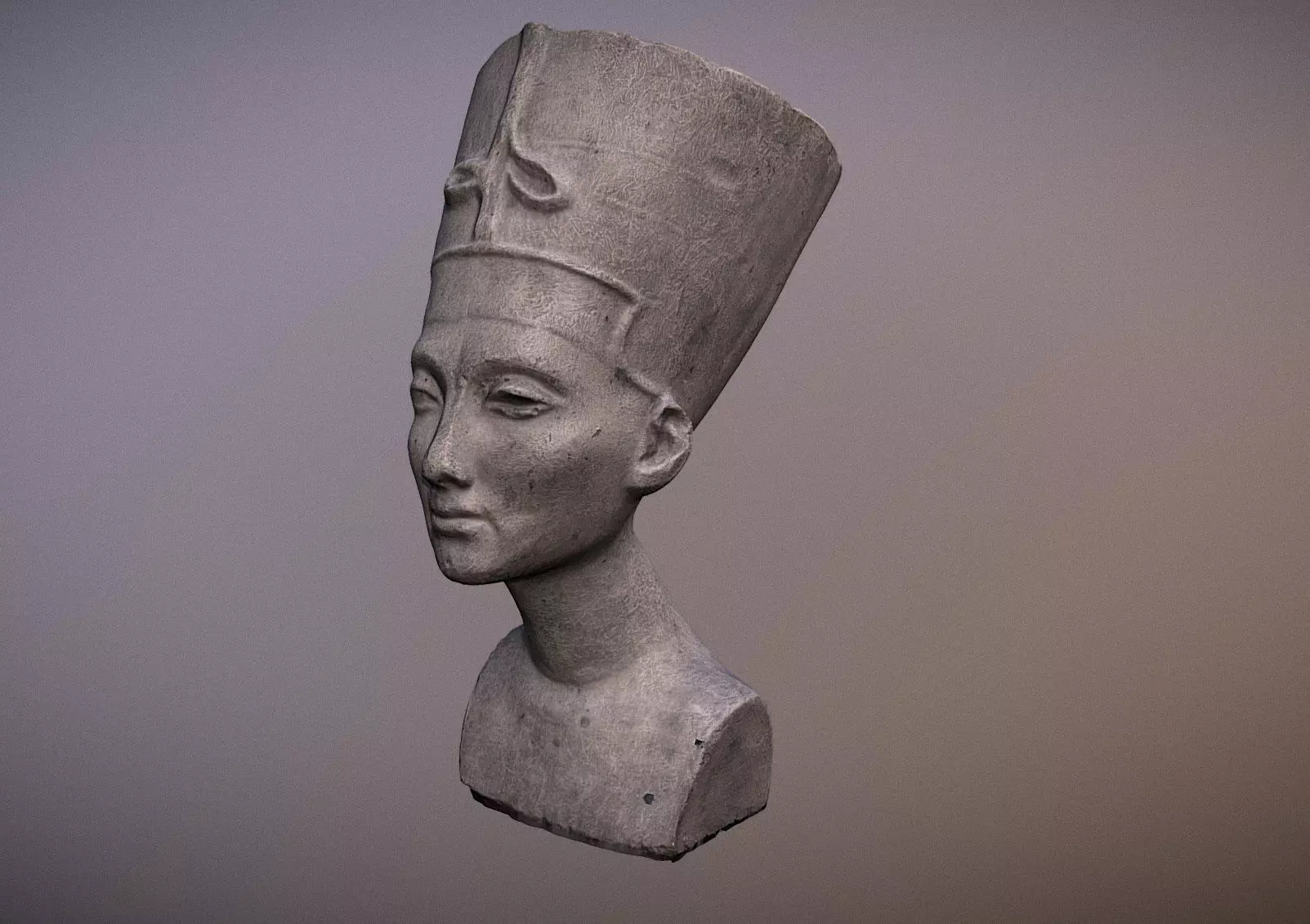 Photorealistic Crowned head of queen Nefertiti 3D model