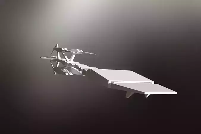 Low-Poly Battle Spaceship