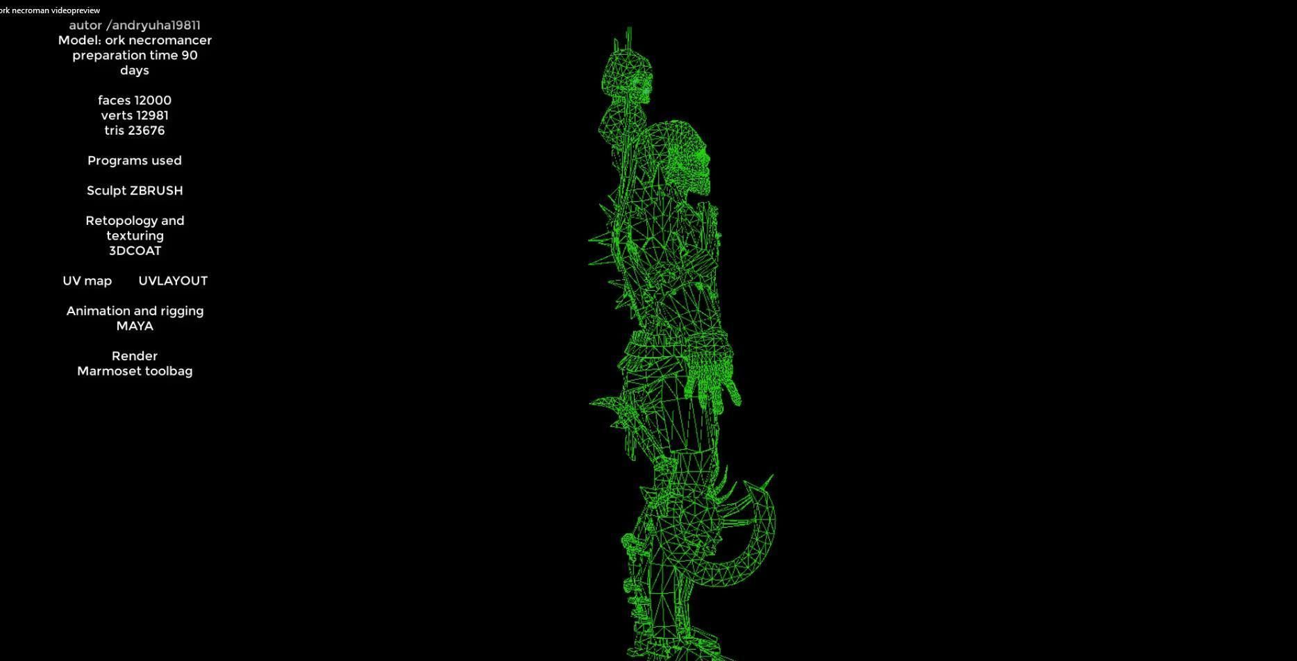 Ork necromancer Low-poly 3D model_13