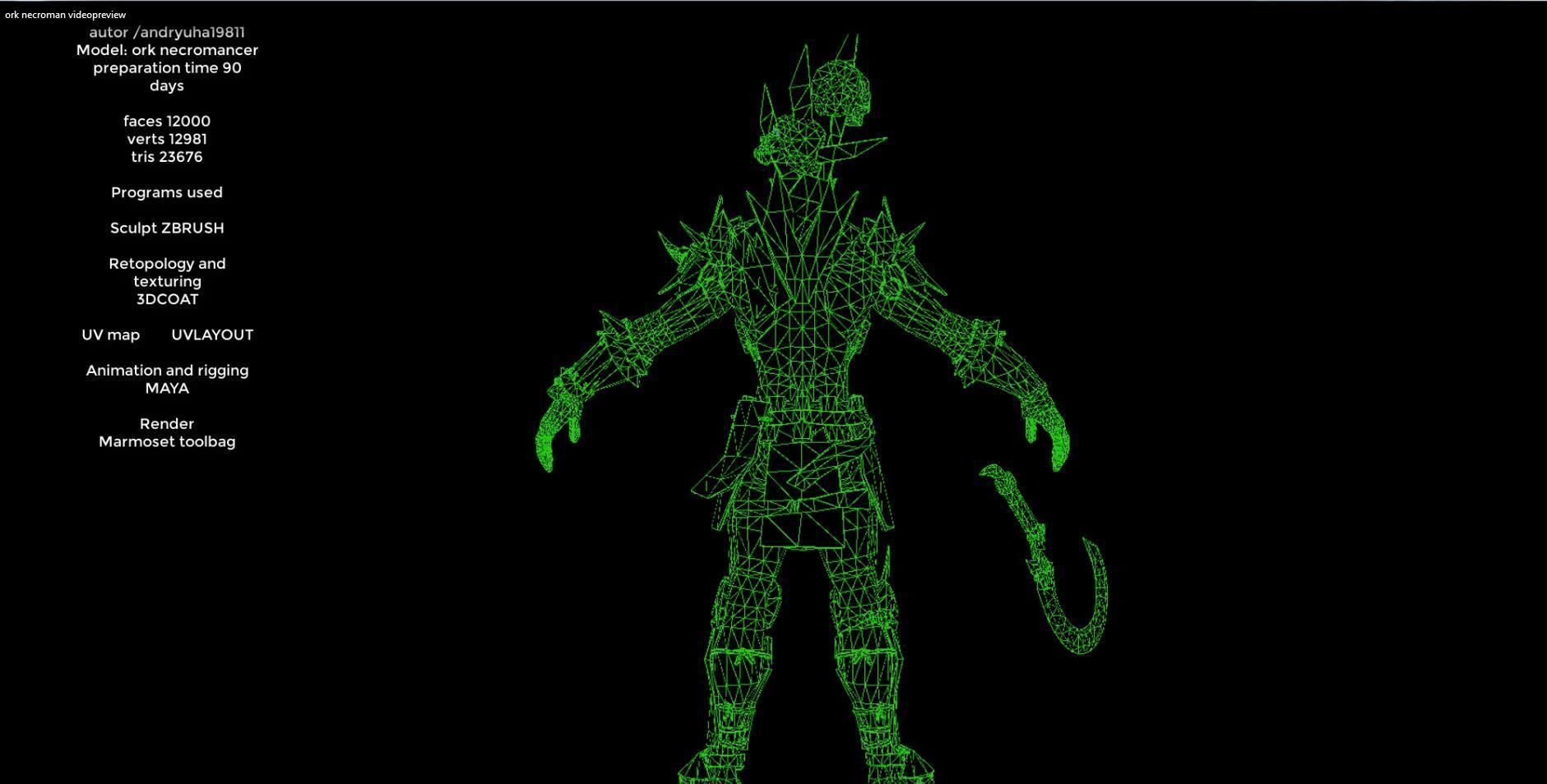 Ork necromancer Low-poly 3D model_14