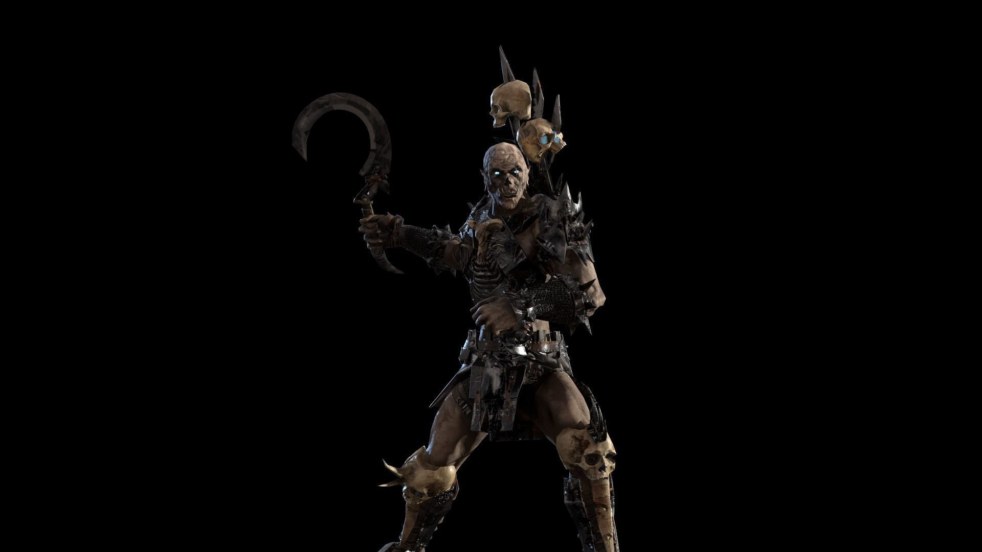 Ork necromancer Low-poly 3D model_2