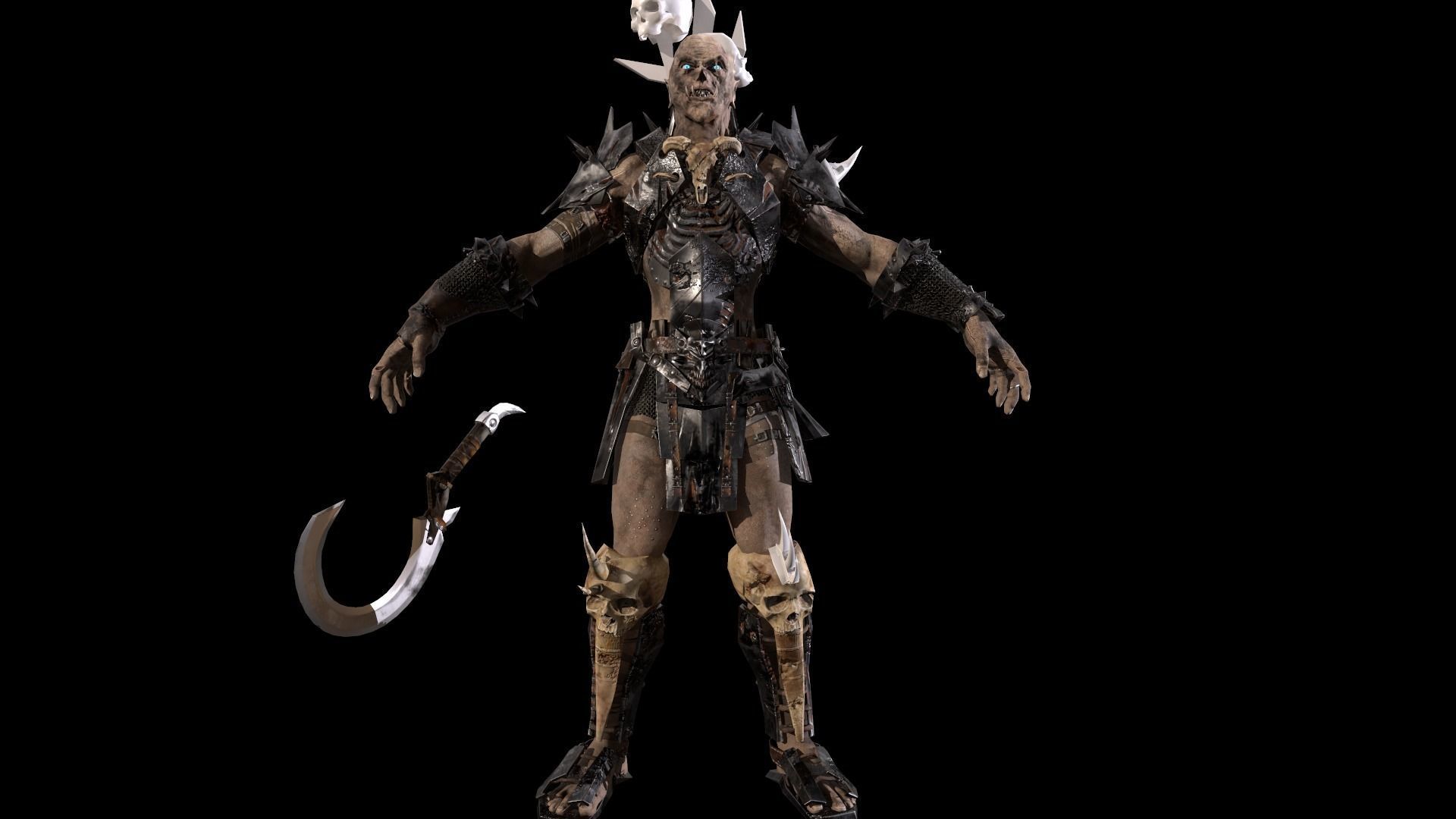 Ork necromancer Low-poly 3D model_8