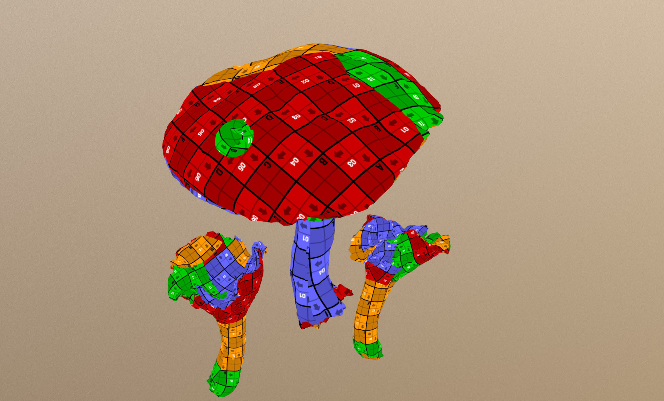 Photorealistic mushrooms Leccinum scabrum and Cantharellus 3D model_8