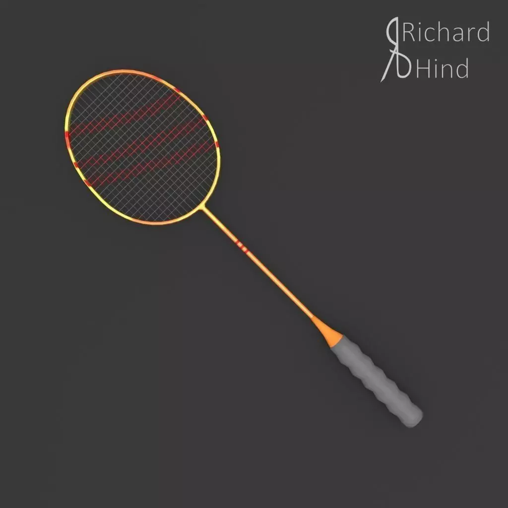 Orange Badminton Racket Free low-poly 3D model