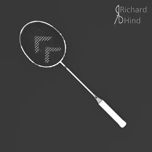 White Badminton Racket Free low-poly 3D model