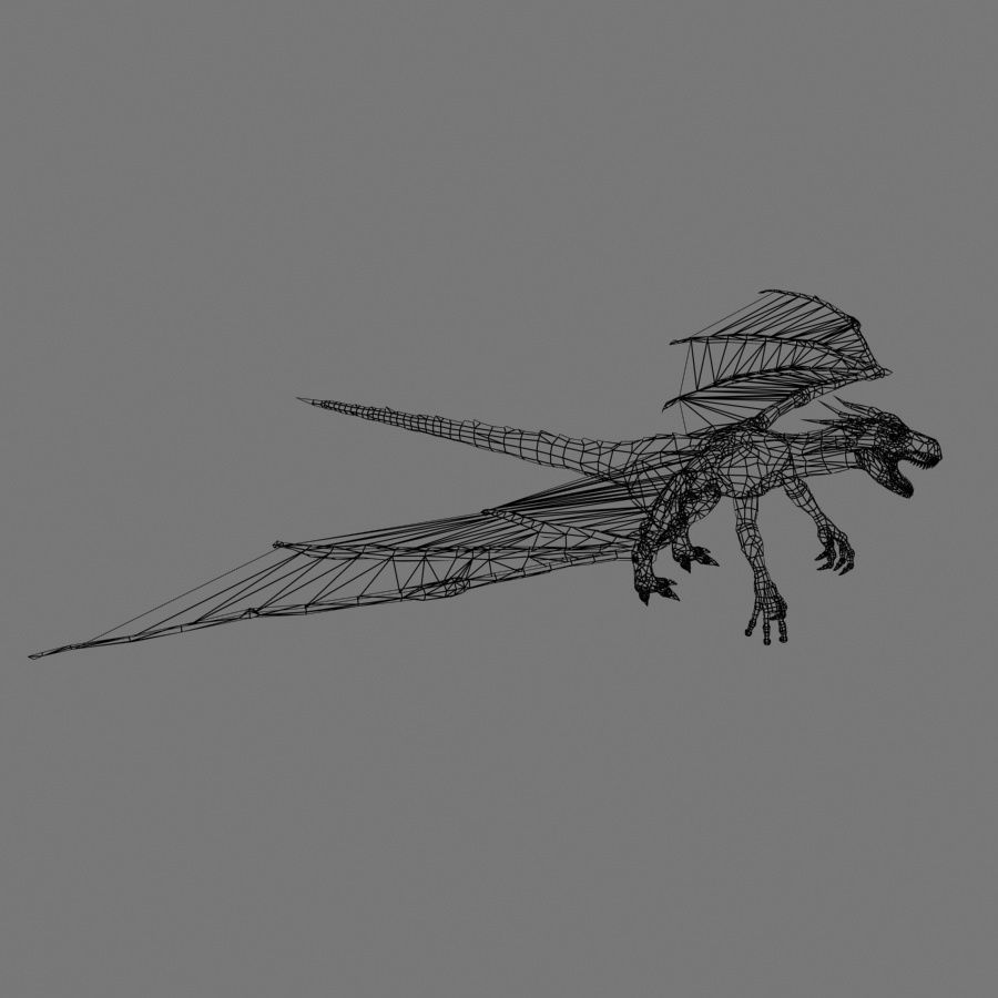 Desert Dragon Low-poly 3D model_5