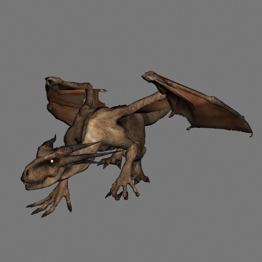 Desert Dragon Low-poly 3D model_2