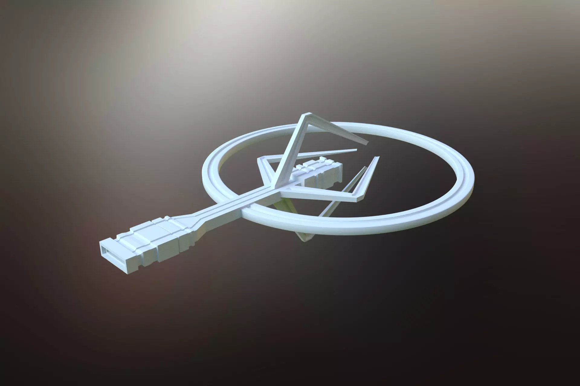 Sci-Fi Ring Spaceship Low-poly 3D model