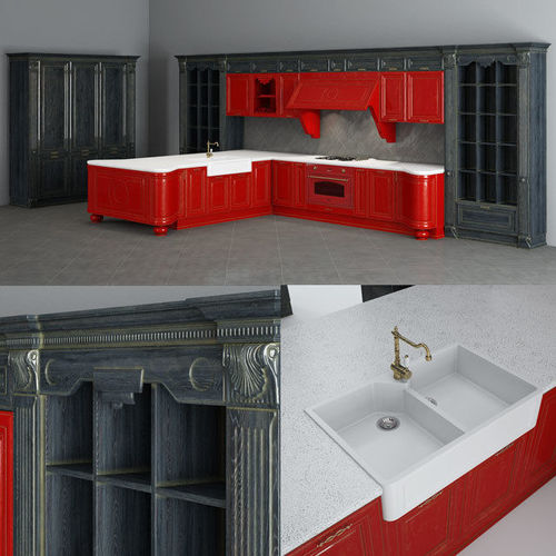 Lube Cucine Pantheon Royal 05 Kitchen Furniture 3D model
