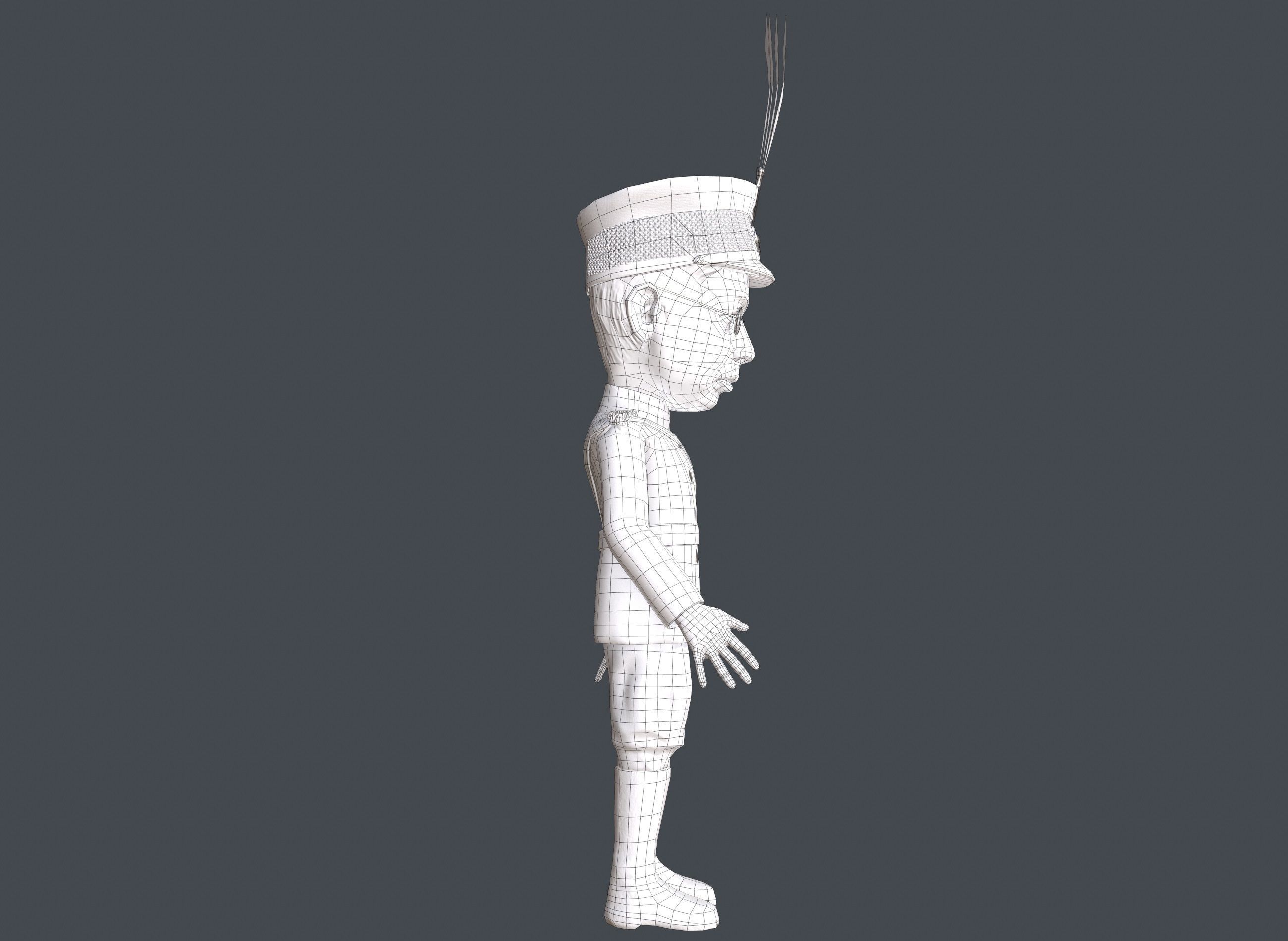 Emperor Hirohito rigged animated low poly 3d character  Low-poly 3D model_11