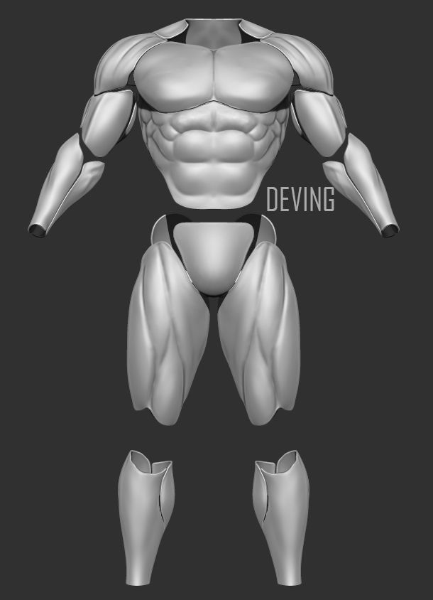 Batman muscle body for Muscle Suit Cosplay-v3 3D print model_1
