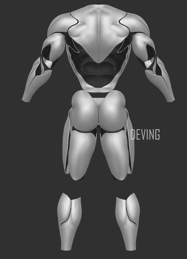 Batman muscle body for Muscle Suit Cosplay-v3 3D print model_2