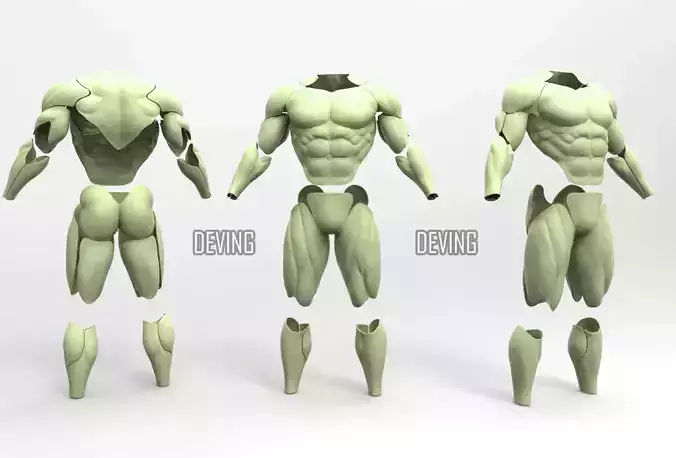 Batman muscle body for Muscle Suit Cosplay-v3 3D print model