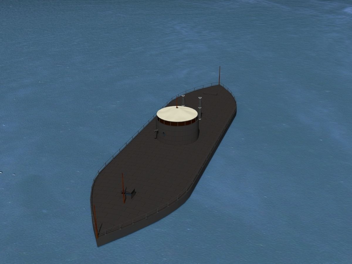 USS Monitor Ironclad 3D model_6