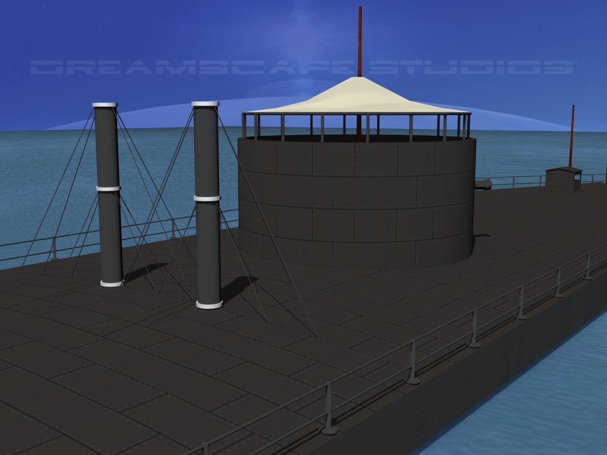 USS Monitor Ironclad 3D model_10