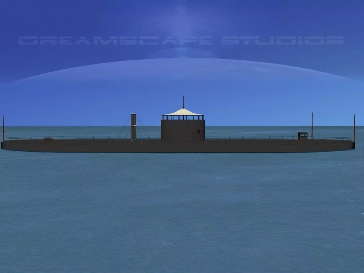 USS Monitor Ironclad 3D model_0
