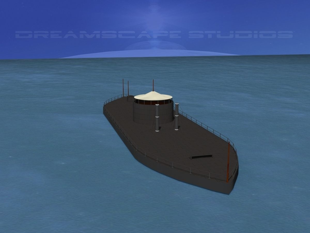 USS Monitor Ironclad 3D model_5