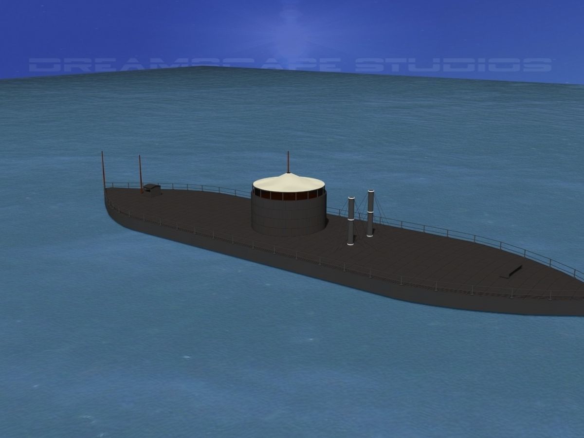 USS Monitor Ironclad 3D model_2