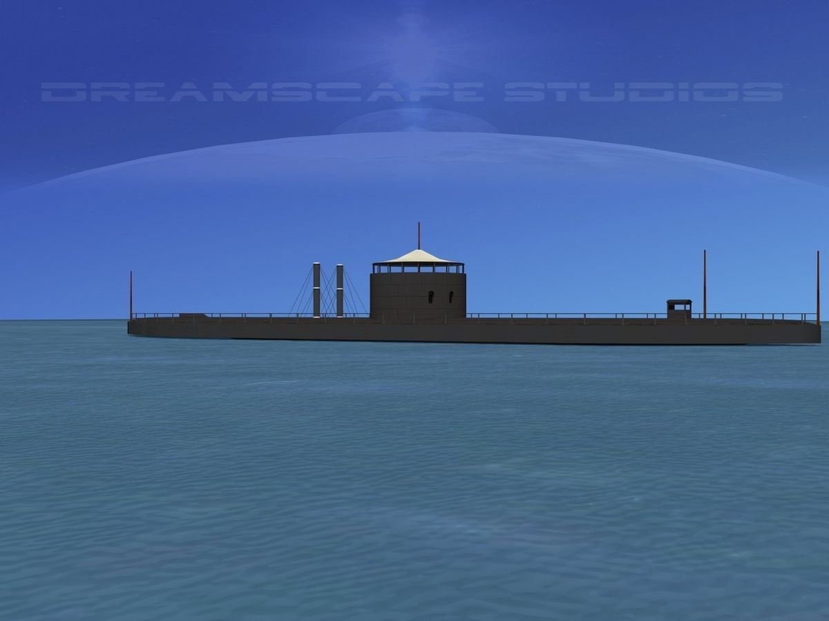 USS Monitor Ironclad 3D model_1