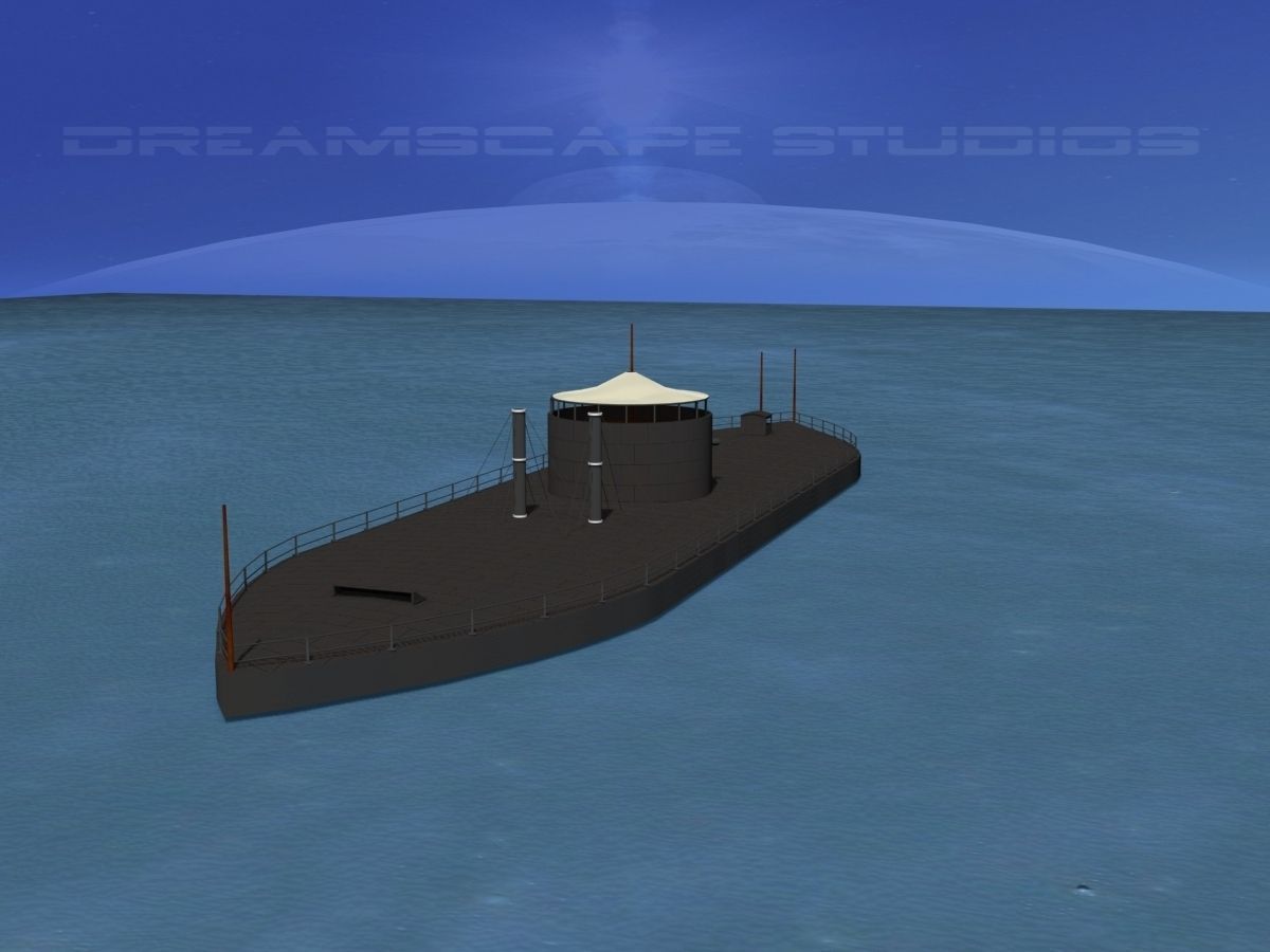 USS Monitor Ironclad 3D model_4