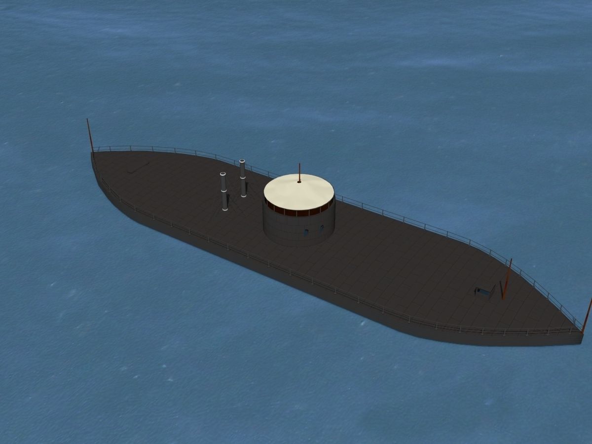 USS Monitor Ironclad 3D model_12