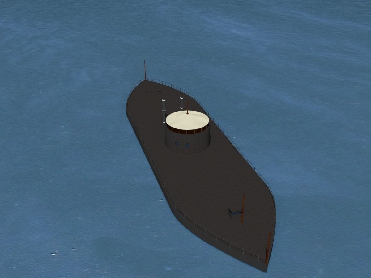 USS Monitor Ironclad 3D model_8