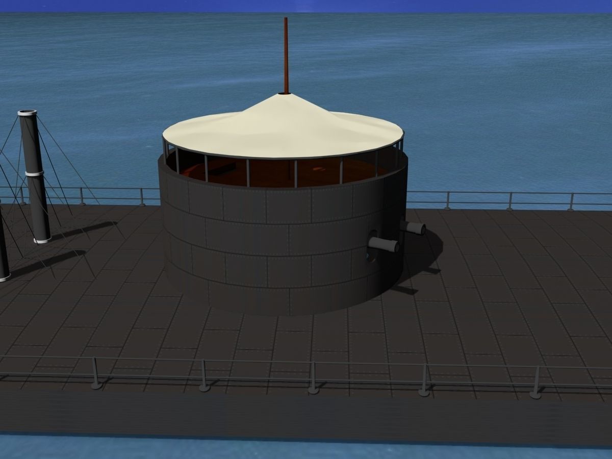 USS Monitor Ironclad 3D model_11