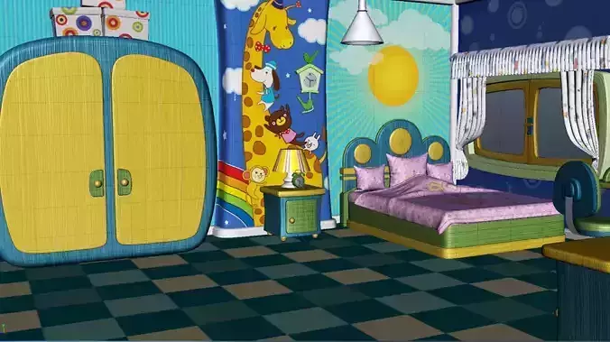 Cartoon house interior 