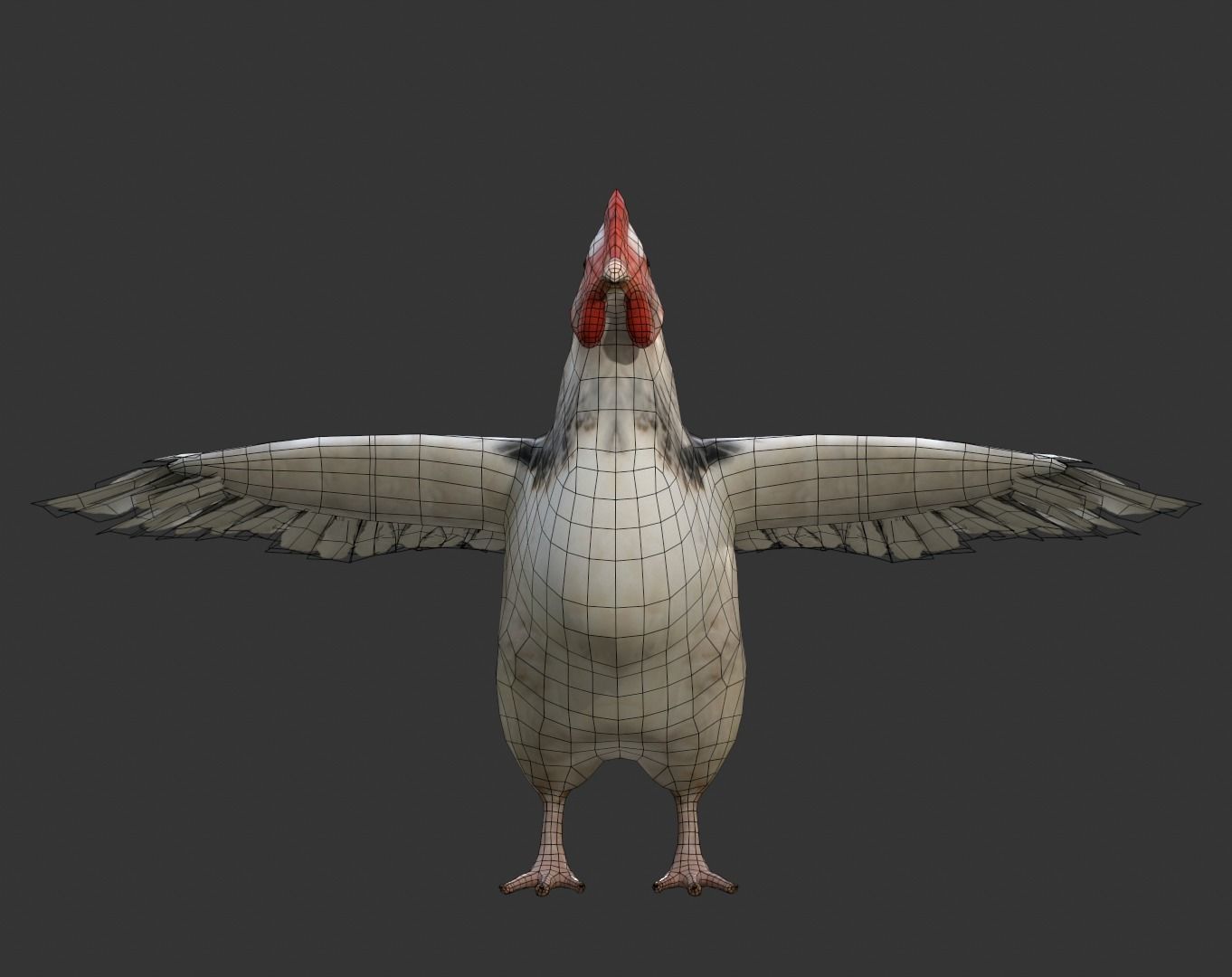 Simple hen chicken low poly model Low-poly 3D model_5