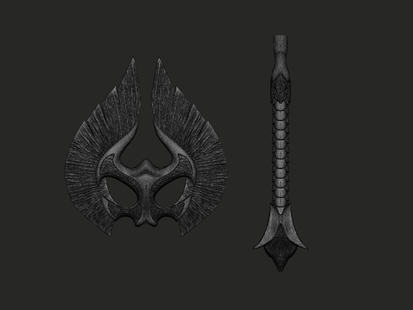 Axe Angel  3d print 3D print model_7