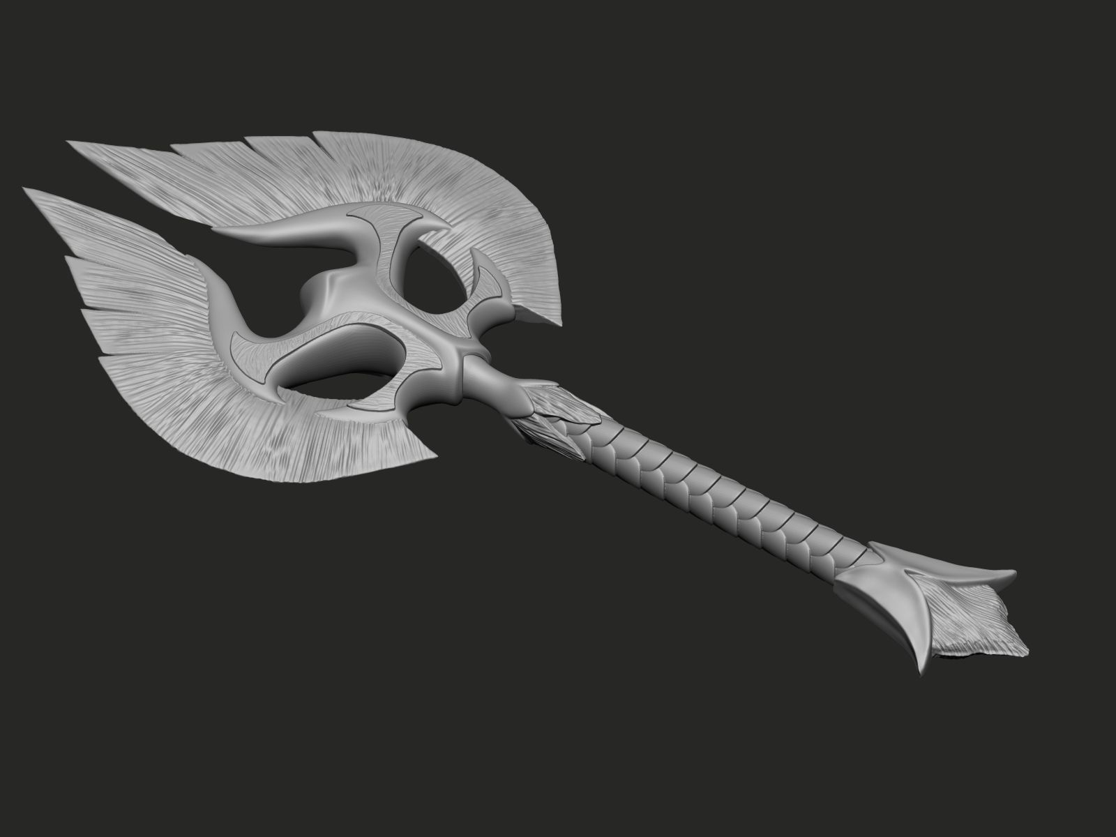 Axe Angel  3d print 3D print model_4