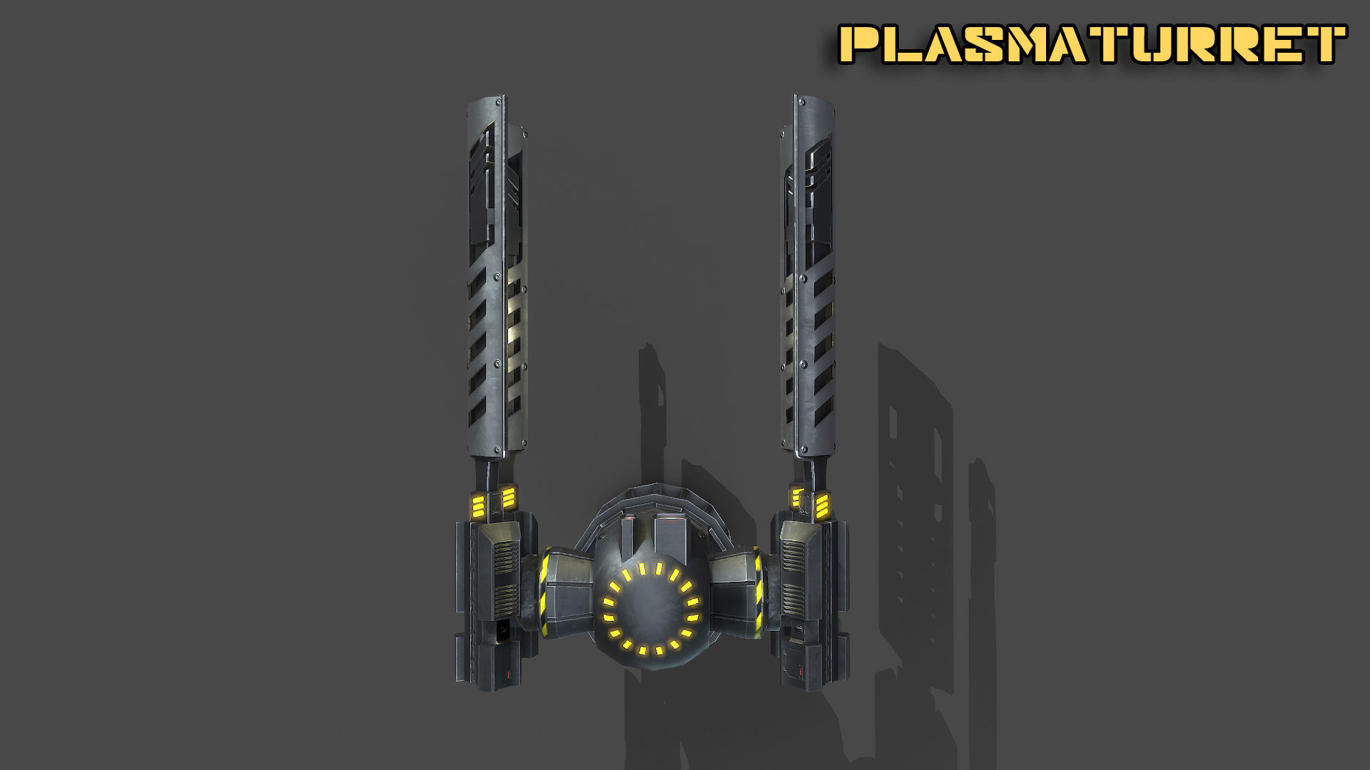 Spaceship plasma turret Low-poly 3D model_6