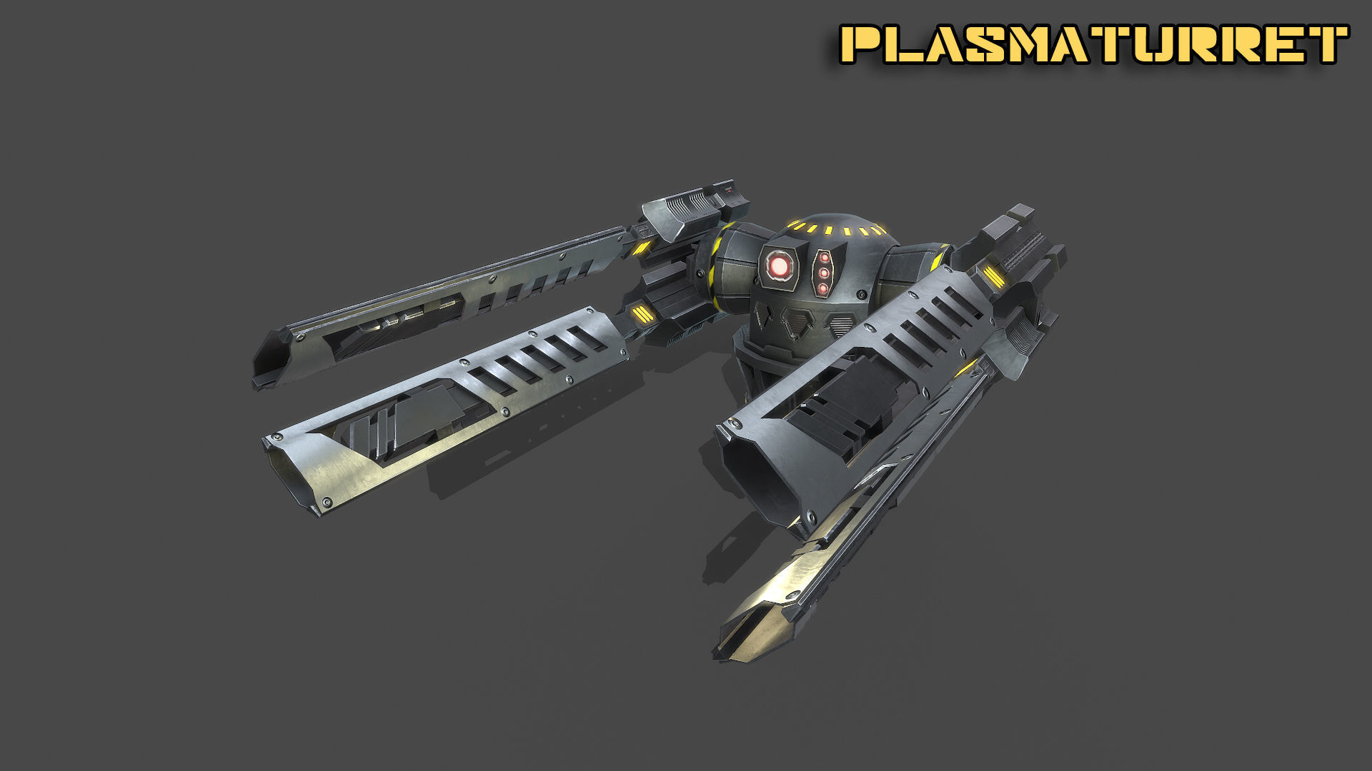 Spaceship plasma turret Low-poly 3D model_4