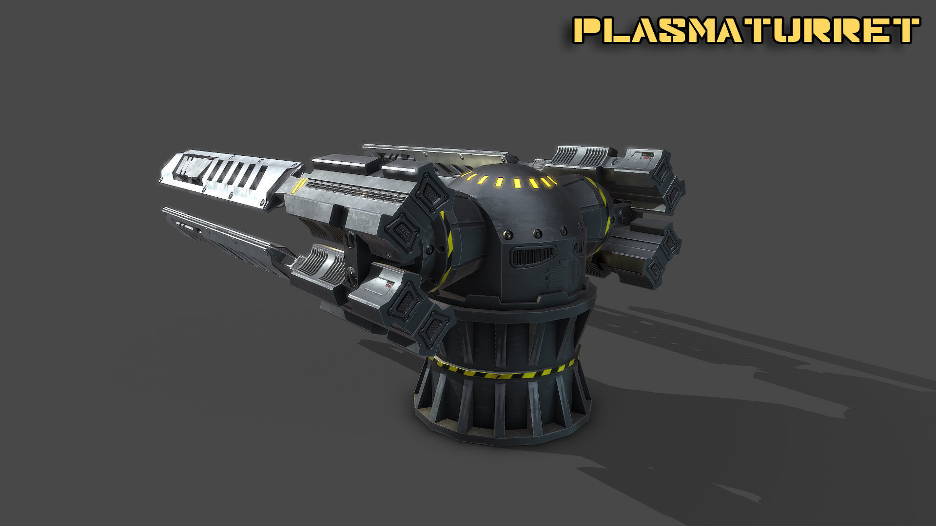 Spaceship plasma turret Low-poly 3D model_2