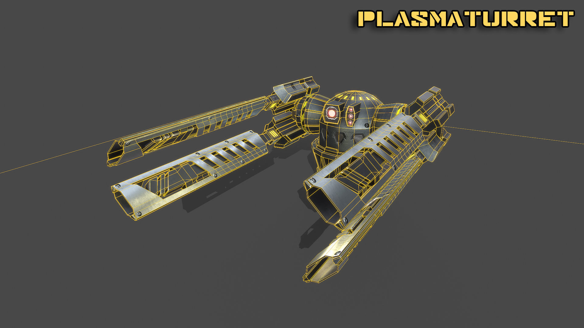 Spaceship plasma turret Low-poly 3D model_8