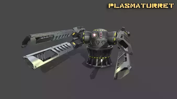 Spaceship plasma turret Low-poly 3D model Spaceship plasma turret Low-poly 3D model