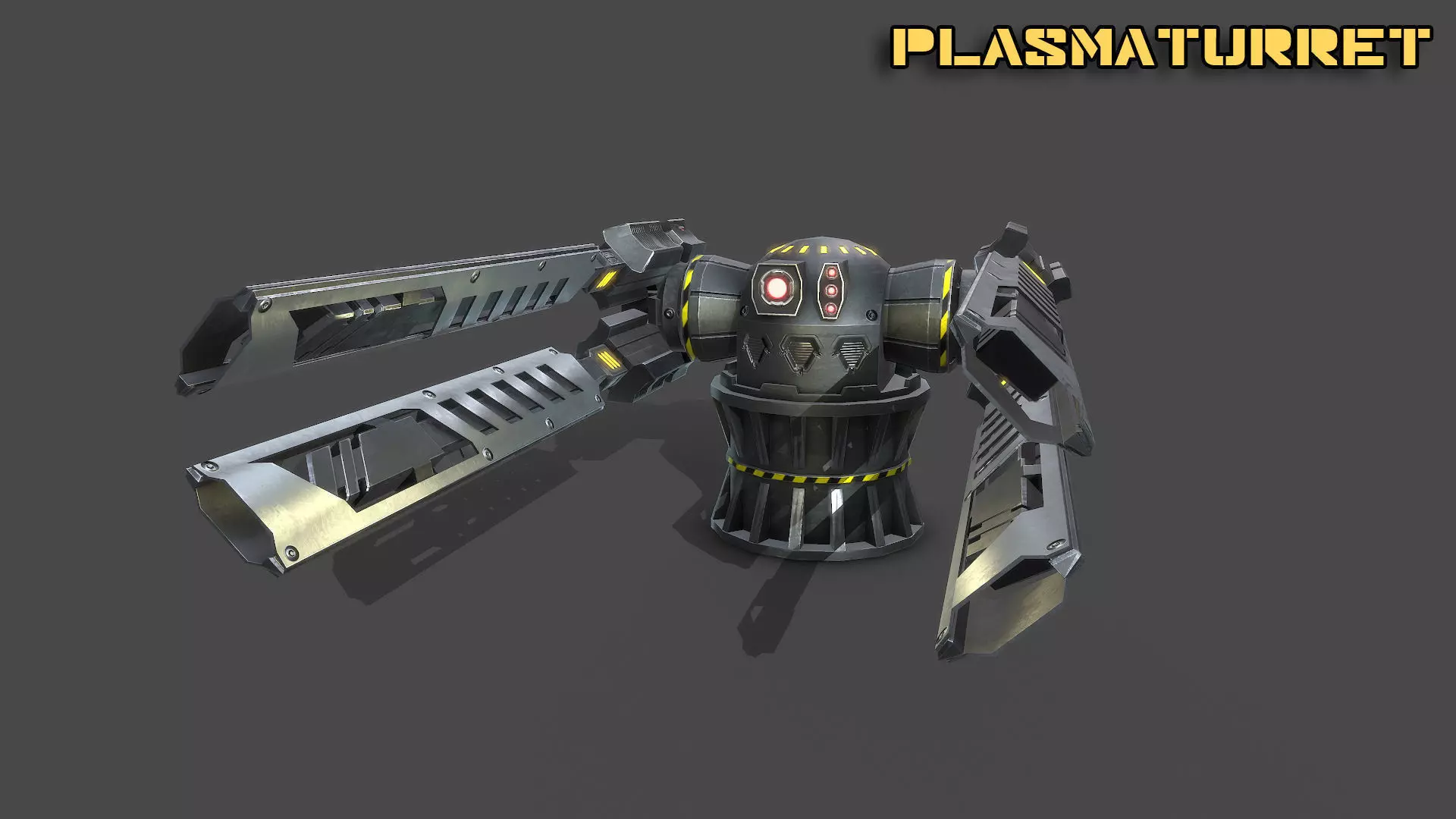 Spaceship plasma turret Low-poly 3D model_0