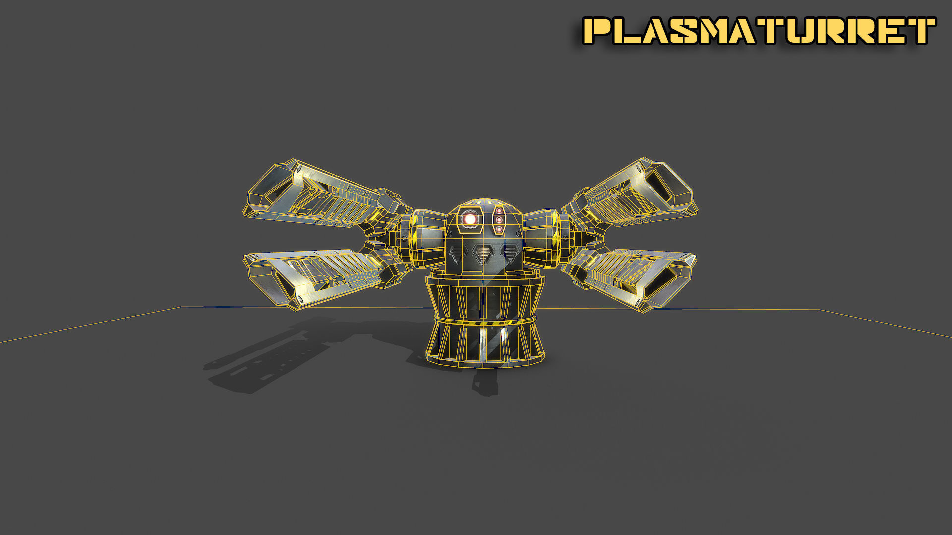 Spaceship plasma turret Low-poly 3D model_9