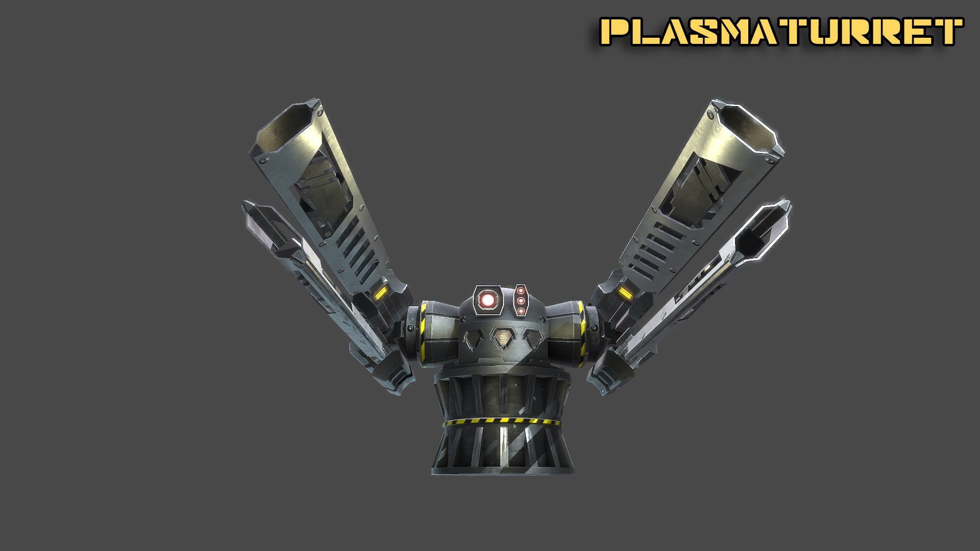 Spaceship plasma turret Low-poly 3D model_5