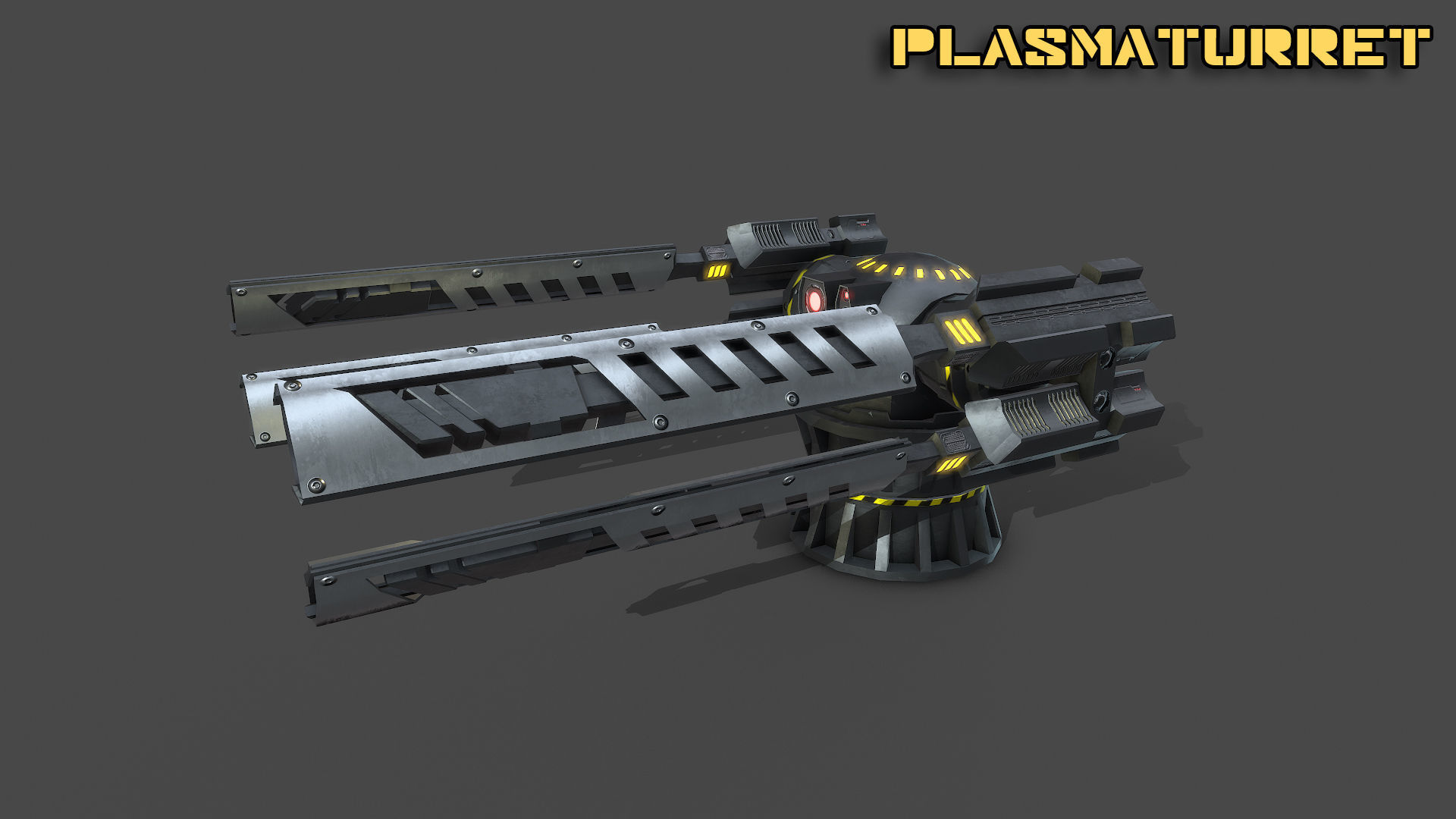 Spaceship plasma turret Low-poly 3D model_3
